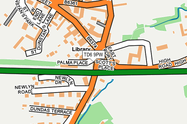 TD6 9PW map - OS OpenMap – Local (Ordnance Survey)