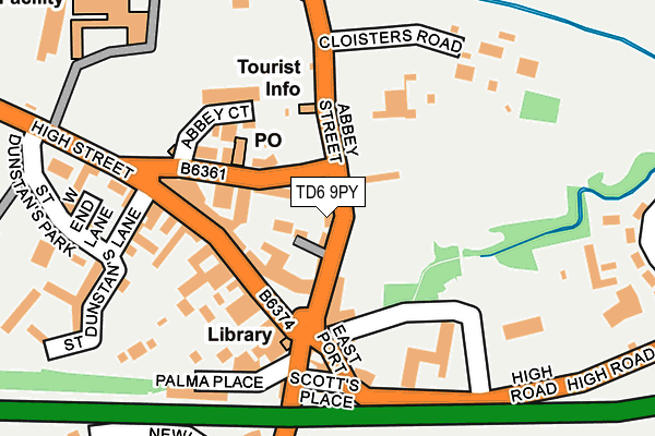 TD6 9PY map - OS OpenMap – Local (Ordnance Survey)