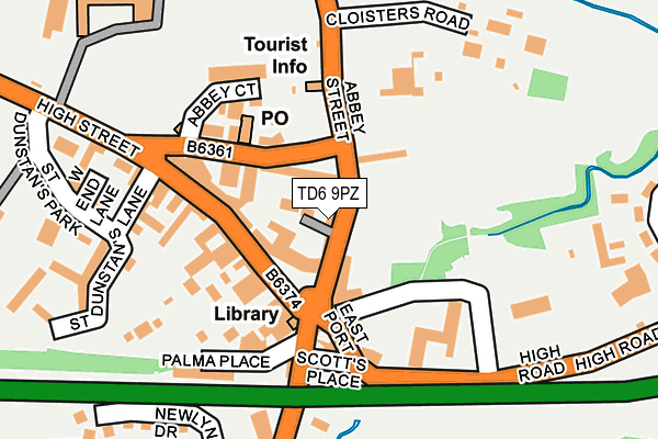 TD6 9PZ map - OS OpenMap – Local (Ordnance Survey)