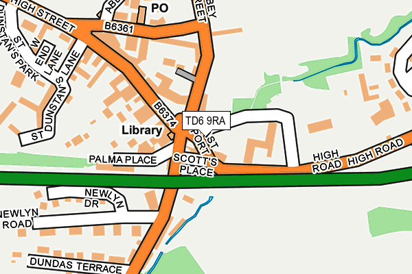 TD6 9RA map - OS OpenMap – Local (Ordnance Survey)