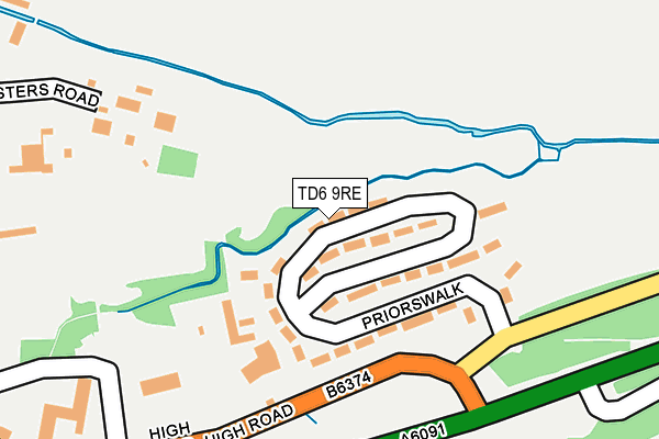 TD6 9RE map - OS OpenMap – Local (Ordnance Survey)