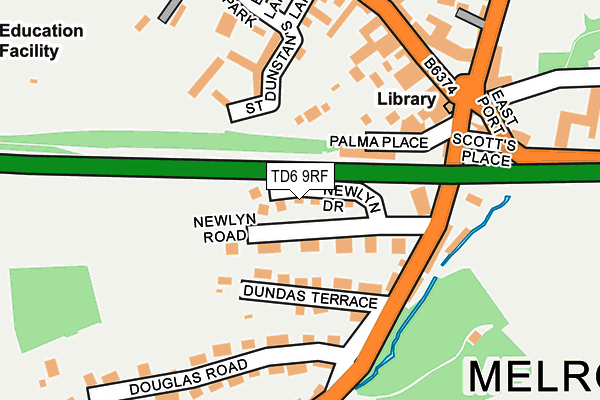 TD6 9RF map - OS OpenMap – Local (Ordnance Survey)