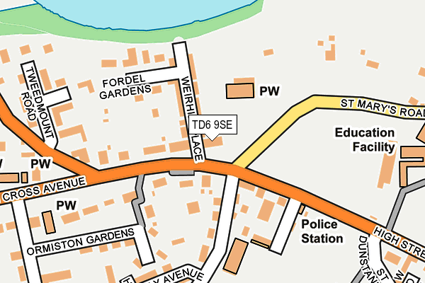TD6 9SE map - OS OpenMap – Local (Ordnance Survey)