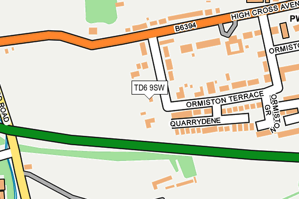 TD6 9SW map - OS OpenMap – Local (Ordnance Survey)