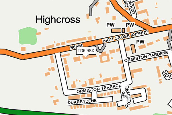 TD6 9SX map - OS OpenMap – Local (Ordnance Survey)