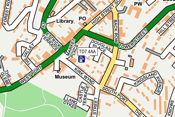 TD7 4AA map - OS OpenMap – Local (Ordnance Survey)