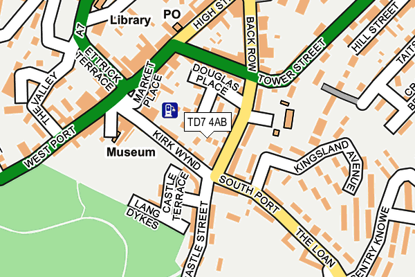 TD7 4AB map - OS OpenMap – Local (Ordnance Survey)