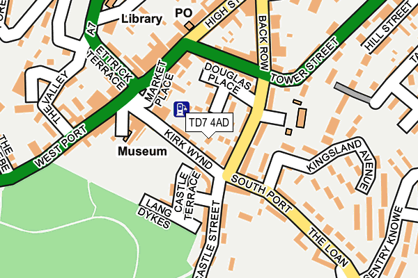 TD7 4AD map - OS OpenMap – Local (Ordnance Survey)