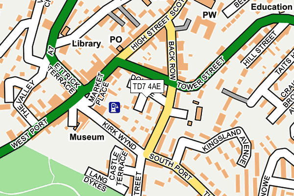 TD7 4AE map - OS OpenMap – Local (Ordnance Survey)