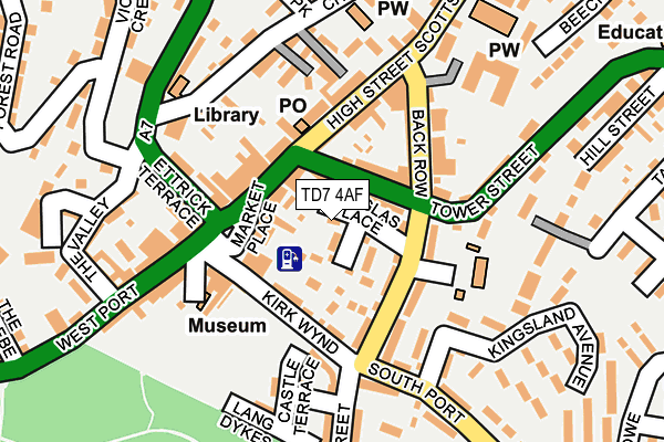 TD7 4AF map - OS OpenMap – Local (Ordnance Survey)