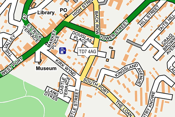 TD7 4AG map - OS OpenMap – Local (Ordnance Survey)