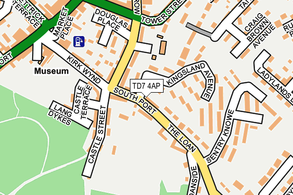 TD7 4AP map - OS OpenMap – Local (Ordnance Survey)