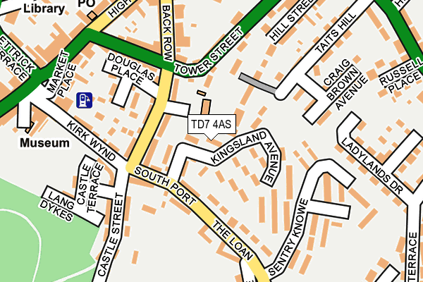 TD7 4AS map - OS OpenMap – Local (Ordnance Survey)