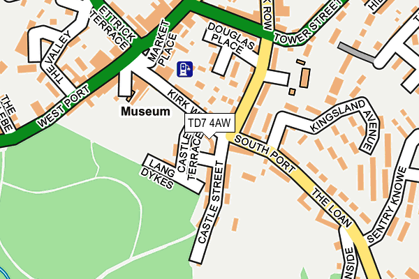 TD7 4AW map - OS OpenMap – Local (Ordnance Survey)