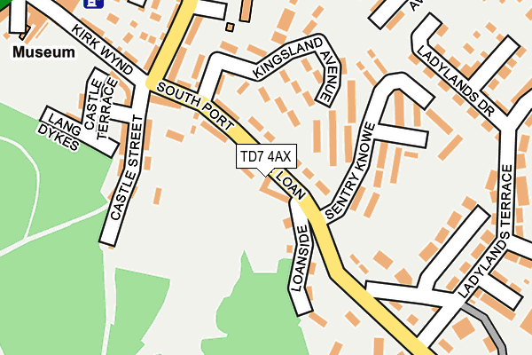 TD7 4AX map - OS OpenMap – Local (Ordnance Survey)