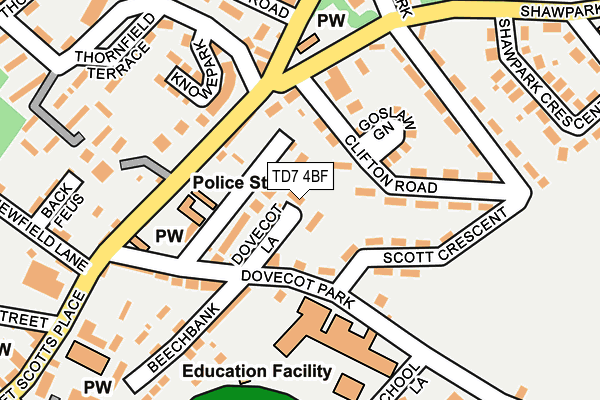 TD7 4BF map - OS OpenMap – Local (Ordnance Survey)