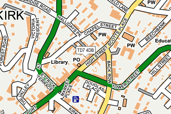 TD7 4DB map - OS OpenMap – Local (Ordnance Survey)