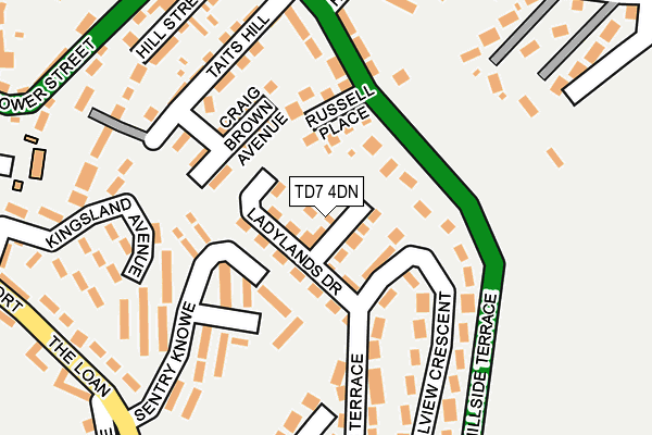 TD7 4DN map - OS OpenMap – Local (Ordnance Survey)