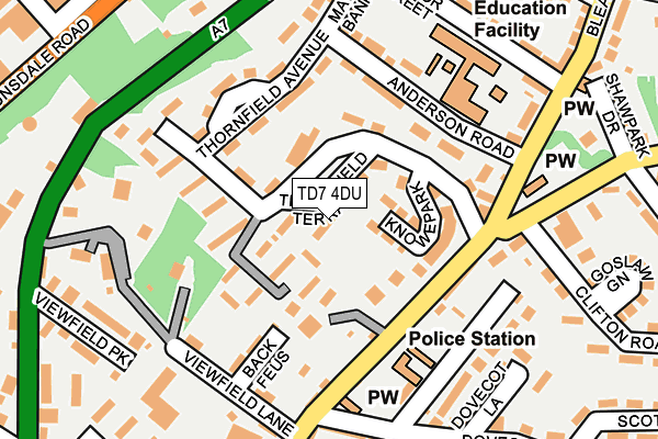 TD7 4DU map - OS OpenMap – Local (Ordnance Survey)