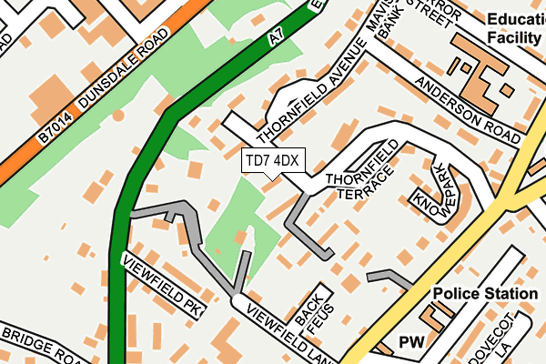 TD7 4DX map - OS OpenMap – Local (Ordnance Survey)