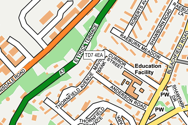 TD7 4EA map - OS OpenMap – Local (Ordnance Survey)