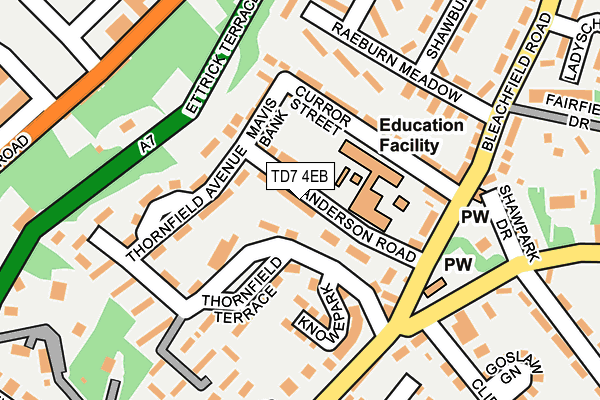 TD7 4EB map - OS OpenMap – Local (Ordnance Survey)