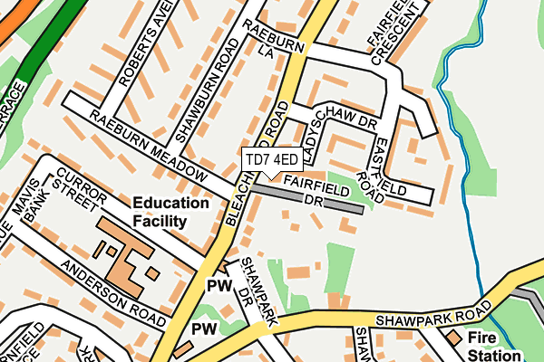 TD7 4ED map - OS OpenMap – Local (Ordnance Survey)