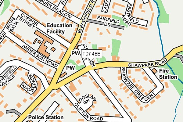 TD7 4EE map - OS OpenMap – Local (Ordnance Survey)