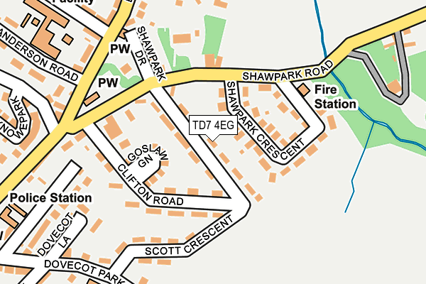 TD7 4EG map - OS OpenMap – Local (Ordnance Survey)