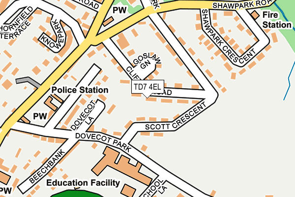 TD7 4EL map - OS OpenMap – Local (Ordnance Survey)