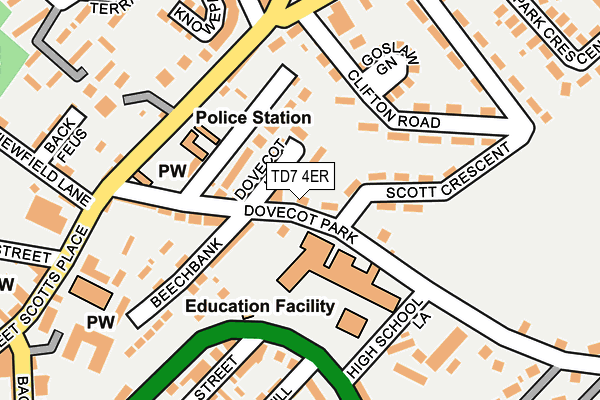 TD7 4ER map - OS OpenMap – Local (Ordnance Survey)