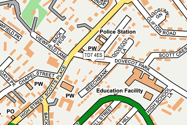 TD7 4ES map - OS OpenMap – Local (Ordnance Survey)