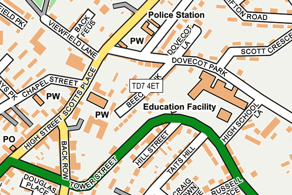 TD7 4ET map - OS OpenMap – Local (Ordnance Survey)