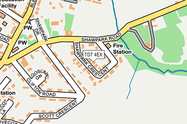 TD7 4EX map - OS OpenMap – Local (Ordnance Survey)