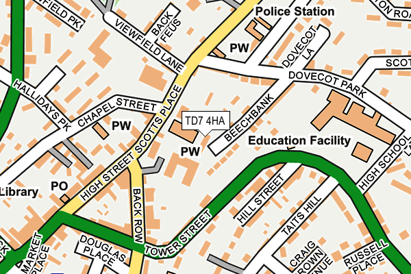 TD7 4HA map - OS OpenMap – Local (Ordnance Survey)