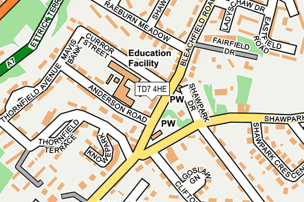 TD7 4HE map - OS OpenMap – Local (Ordnance Survey)