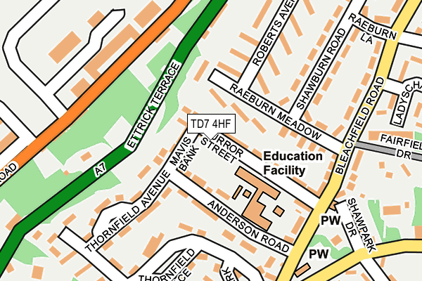 TD7 4HF map - OS OpenMap – Local (Ordnance Survey)