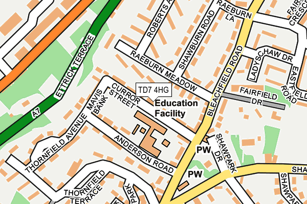 TD7 4HG map - OS OpenMap – Local (Ordnance Survey)