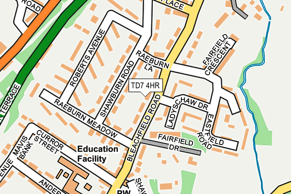 TD7 4HR map - OS OpenMap – Local (Ordnance Survey)