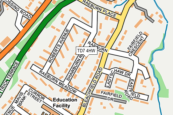 TD7 4HW map - OS OpenMap – Local (Ordnance Survey)