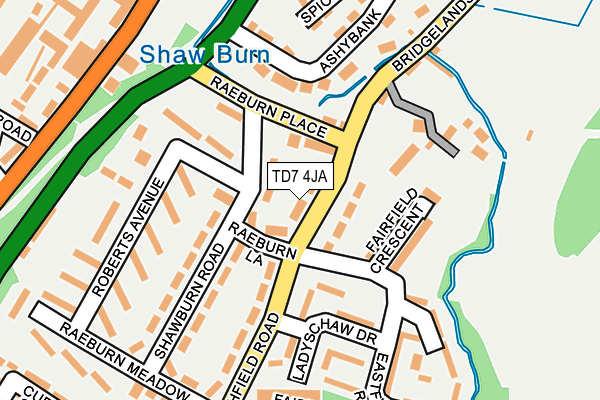 TD7 4JA map - OS OpenMap – Local (Ordnance Survey)