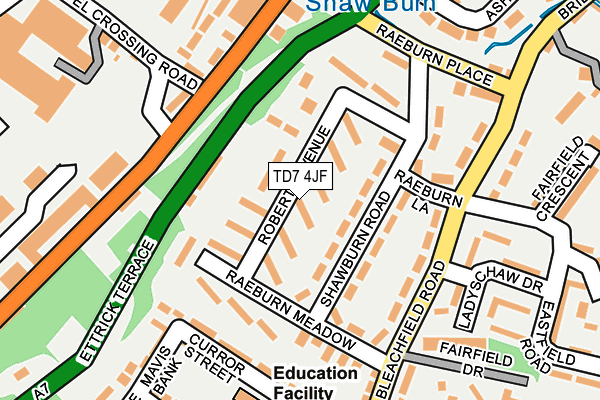 TD7 4JF map - OS OpenMap – Local (Ordnance Survey)