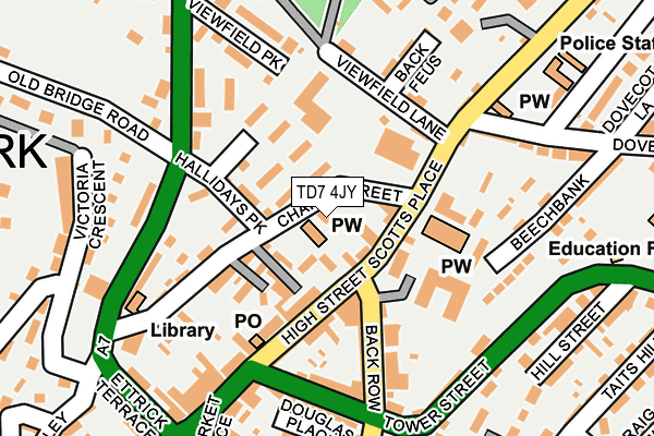 TD7 4JY map - OS OpenMap – Local (Ordnance Survey)