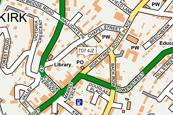 TD7 4JZ map - OS OpenMap – Local (Ordnance Survey)