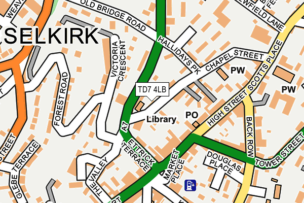 TD7 4LB map - OS OpenMap – Local (Ordnance Survey)