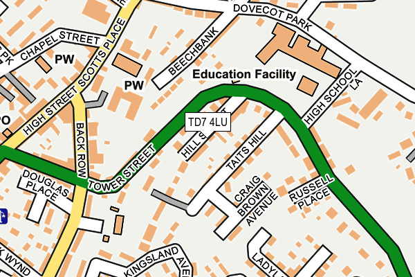 TD7 4LU map - OS OpenMap – Local (Ordnance Survey)