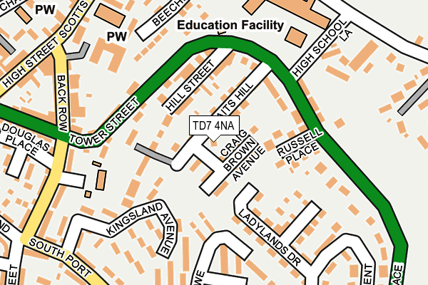 TD7 4NA map - OS OpenMap – Local (Ordnance Survey)