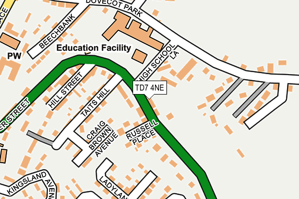 TD7 4NE map - OS OpenMap – Local (Ordnance Survey)