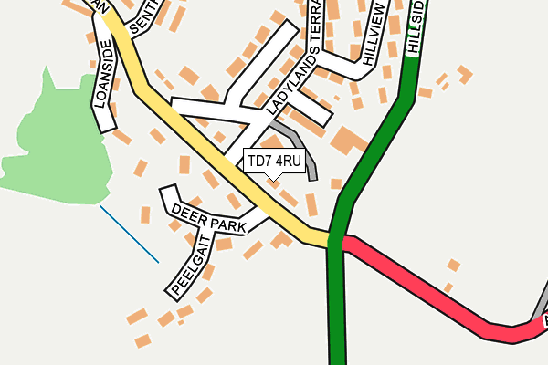 TD7 4RU map - OS OpenMap – Local (Ordnance Survey)