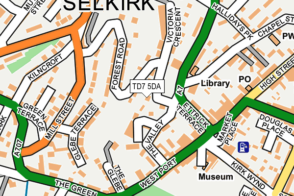 TD7 5DA map - OS OpenMap – Local (Ordnance Survey)